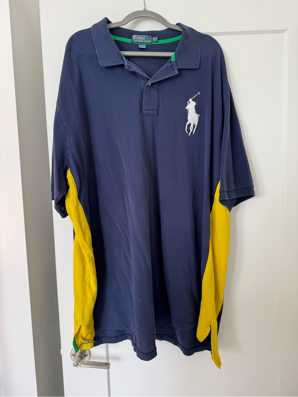 Polo Ralph Lauren Men's Navy & Yellow Two-Tone Polo Shirt - Big & Tall